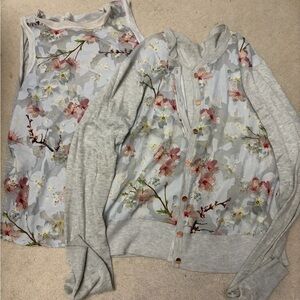 Ted Baker Floral Cardigan with Pink and Cream Accents Set